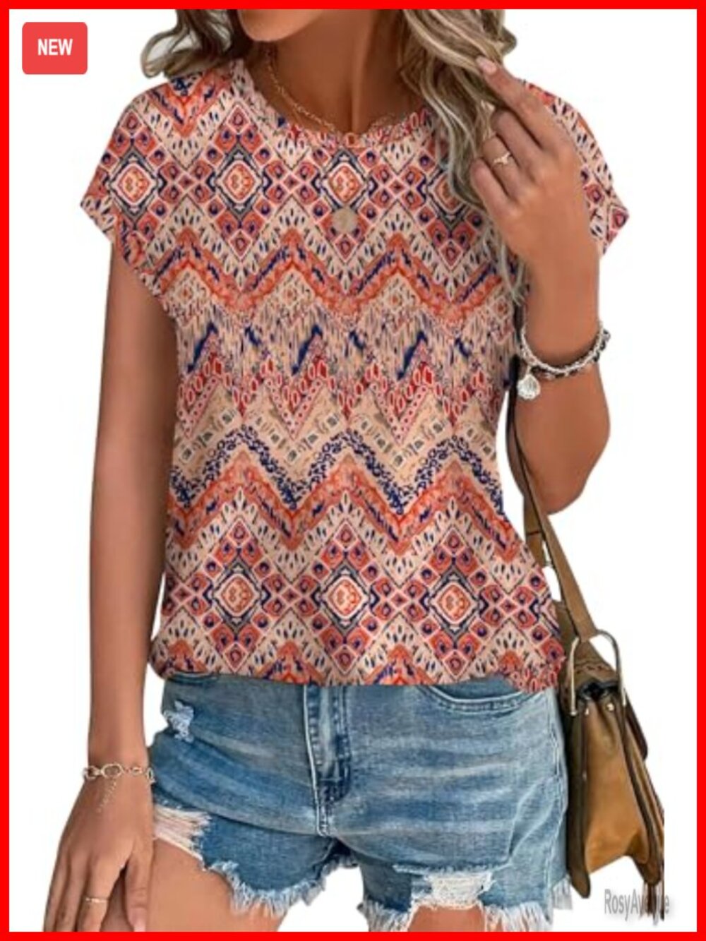 Tunic Top Cap Sleeve Curved Hem Blouse